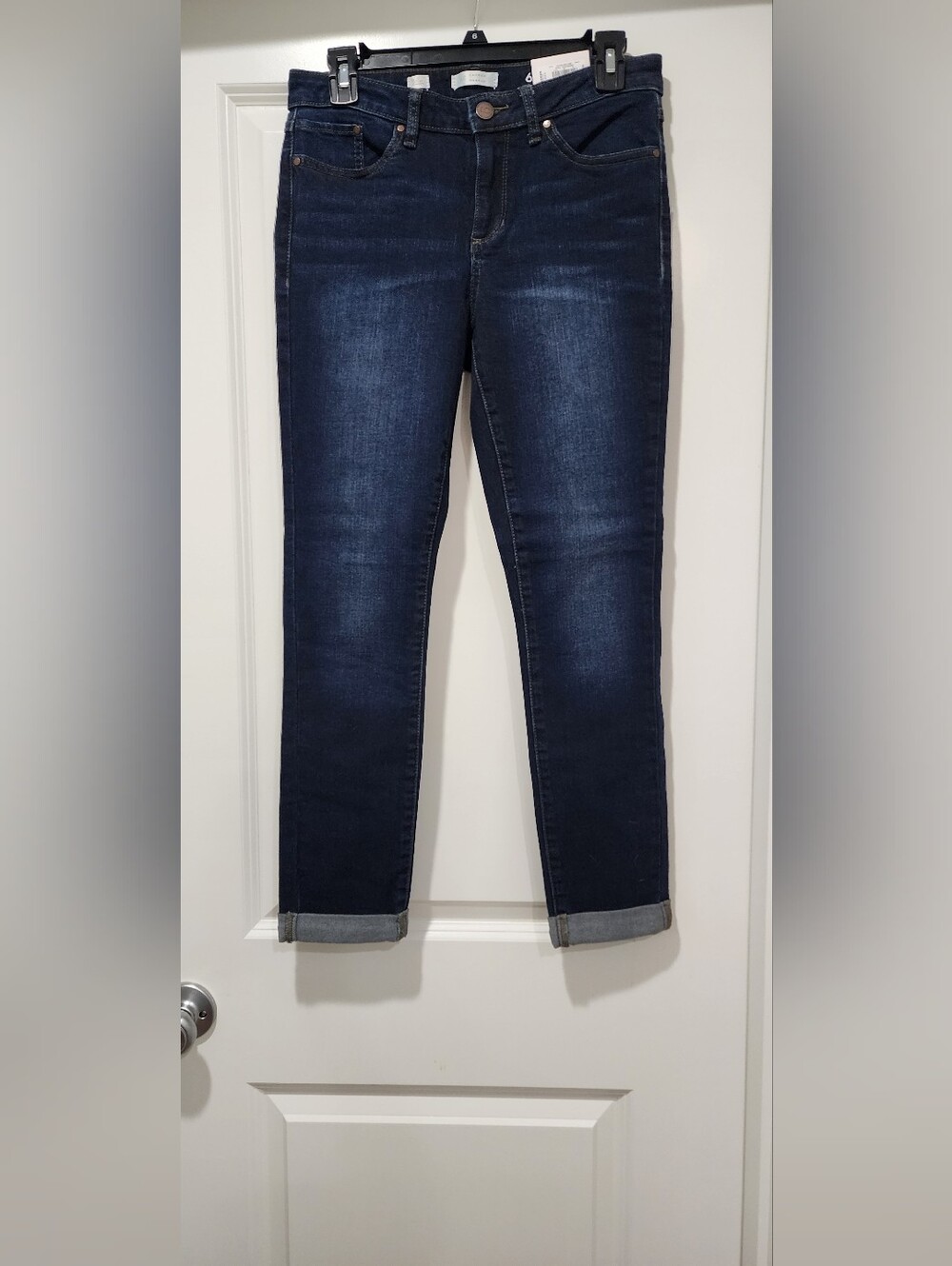 LC Lauren Conrad Dark Blue Cuffed  Skinny Ankle MID RISE Jeans
